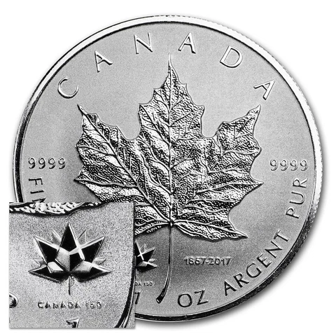 (1) 2017 Canada $5 1oz Silver Maple Leaf * 150 ANNIVERSARY PRIVY *Rev Proof Coin Cover