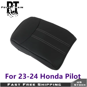 Black Fit For Honda Pilot 2023-2024 Center Console Pad Armrest Cover Leather - Picture 1 of 21