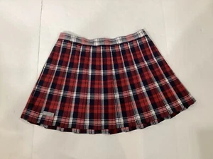 NWT WOMENS SIMPLY SOUTHERN PREPPY PLAID PLEATED SKIRT, SZ XL RED/WHITE & BLUE - Picture 1 of 5