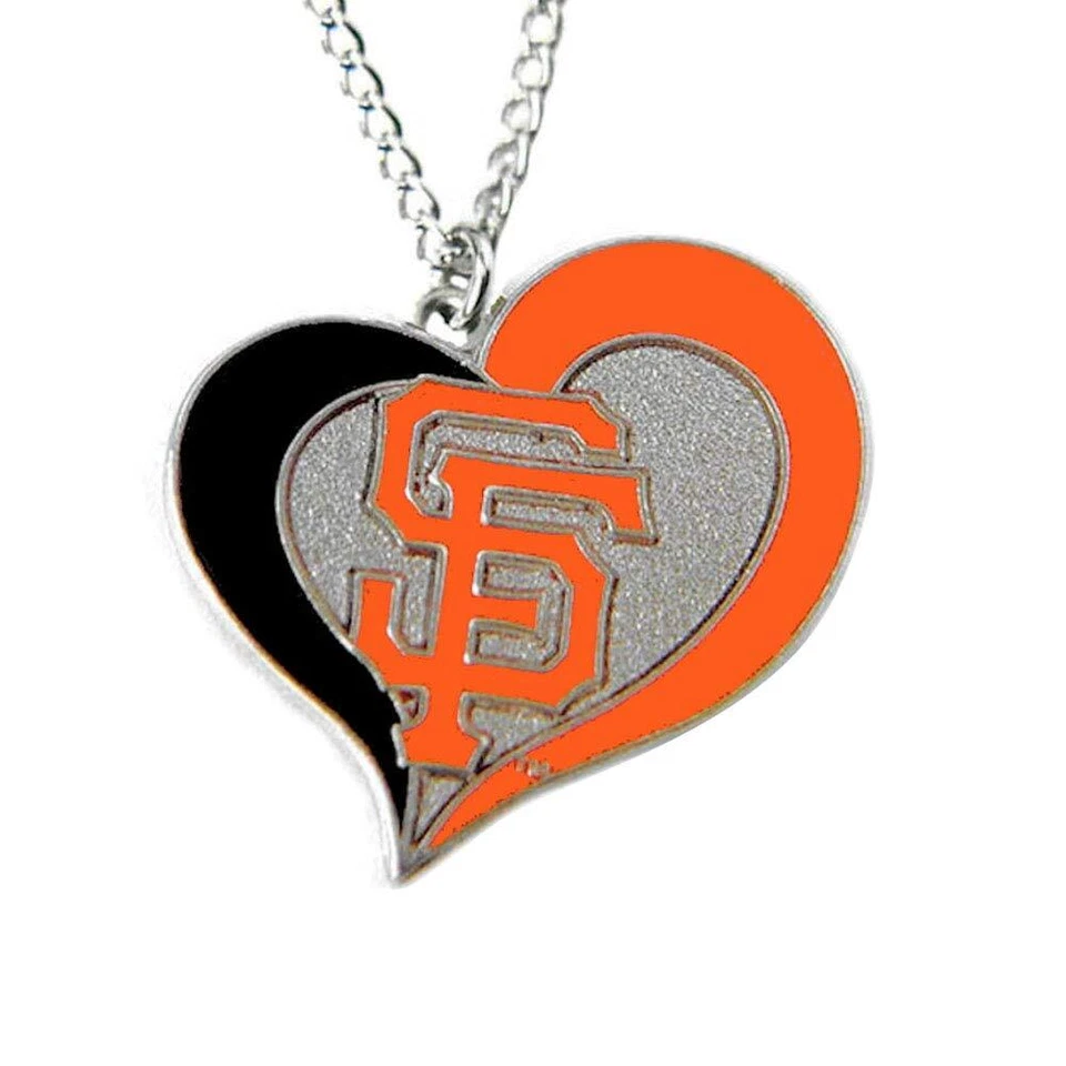 Aminco MLB San Francisco Giants Swirl Heart Necklace - Image 1 of 1