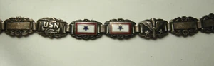 WW2 Sterling Son In Service Enameled Bracelet - 2 Sons Represented / Named XB - Picture 1 of 5