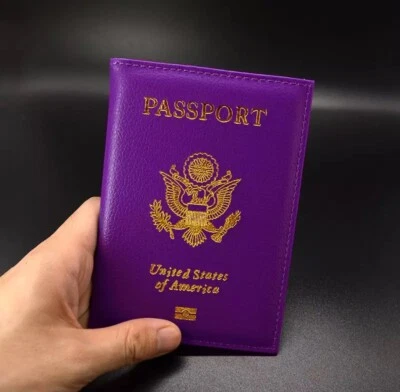 Funda protectora organizadora de folleto de pasaporte de cuero sintético de viaje con soporte para tarjeta Foto 1 de 3
