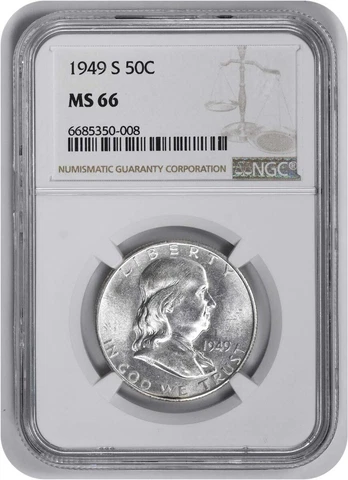 1949-S Franklin Silver Half Dollar MS66 NGC Cover