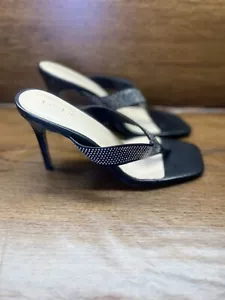 BEBE Sana Pump sandalo nero strass tacco a cono taglia US 10 donna - Foto 1 di 9