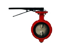 6" Red SN Wafer Style Butterfly Valve - DI Body x Ductile Iron Disc x Buna Seat - Picture 1 of 1
