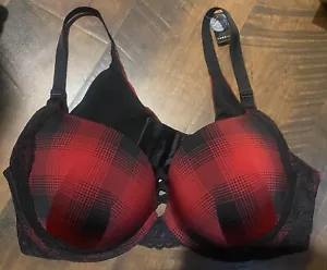 Nuovo reggiseno Torrid 40DD a quadri imbottito tuffo push up cucciolo XO rosso epico - Foto 1 di 8