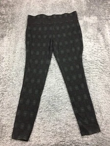 Tahari Leggings Womens Size Large Gray Plaid Skinny Rayon Stretch - Picture 1 of 12