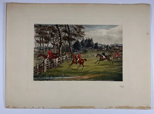 He's Heart Of Oak!: Horses Clearing A Fence. Aquatintastich nach H.Alken, 1850 - Picture 1 of 5