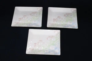 #3 Japanese Hinode Cloisonne Shippo Yaki 3 plate set Flower Design - Picture 1 of 11