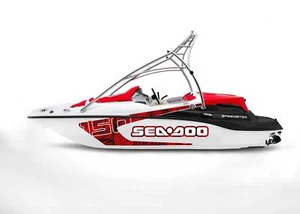 GRAPHIC REPLACEMENT KIT DECAL BOAT SPORTSTER SEA DOO SPEEDSTER 150 Red Waves - Picture 1 of 2