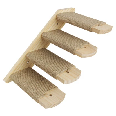 BUTIZONE Wall-mounted Cat Climbing Ladder Wood Stairs Jumping Platform Cat Climbing Frame