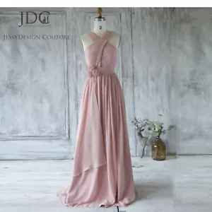 Sexy Rosa Abendkleid Partykleid Brautjungfern Brautkleid 32-46 gekreuzten Träger - Bild 1 von 10