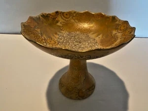 Kutani Pedestal Bowl Pointed Rim Floral Design 4 1/2" High - Picture 1 of 10