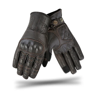 Guantes de moto Riparo retro de cuero con pantalla táctil para montar café corredor Foto 1 de 4