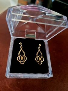 Genuine Natural Gold Nuggets in 14k Yellow Gold Filled Dangle Earring New - Picture 1 of 6