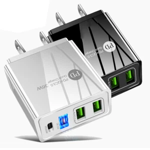 4-Port USB Wall Charger Plug AC Power Adapter for iPhone iPad Samsung LG Android - Picture 1 of 9