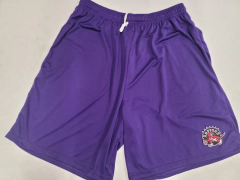 0725 Mens NBA Team Apparel TORONTO RAPTORS Throwback SHORTS Purple Red Black NEW Cover