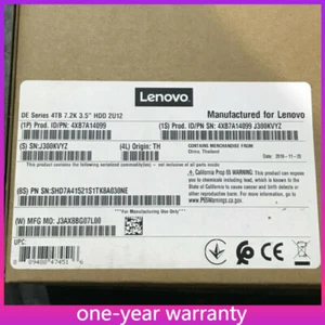 NEW Lenovo 4XB7A14099 ThinkSystem DE Series 4TB 7.2K 3.5" HDD 2U12 01PG622 - Picture 1 of 2
