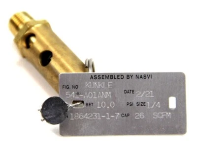 Kunkle Valve Safety Relief Valve 1/4" 10.0psi 541-A01ANM 26 SCFM - Image 1 of 2