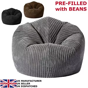 JUMBO CORDUROY GIANT Bean Bag Chair GILDA Adult Gaming Beanbag Seat lounge - Picture 1 of 8