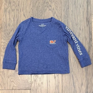Vineyard Vines Shirt Boys 2T Blue Long Sleeve FOOTBALL - Picture 1 of 4