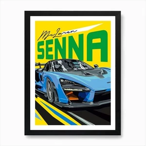Mclaren Senna Brazil Art Print Framed Wall Art Poster Canvas Print Picture - Picture 1 of 4