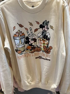 Disney World Parks 2025 Halloween Pumpkin Spice & Everything Nice Sweatshirt M - Picture 1 of 1