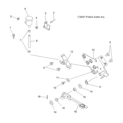 Polaris Foot Brake Master Cylinder, Genuine OEM Part 1910791, Qty 1 - Image 1 of 2