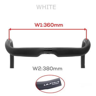 Lightweight Gravel Road Bike Handlebar 360-420mm Carbon Integrated Cables Bars - Image 1 of 4