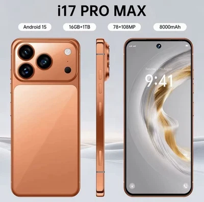 2026 i 17 Pro Max 16GB RAM 1TB Android iOS Face ID 7,3” Ricarica Rapida 8000Mah - Immagine 1 di 4