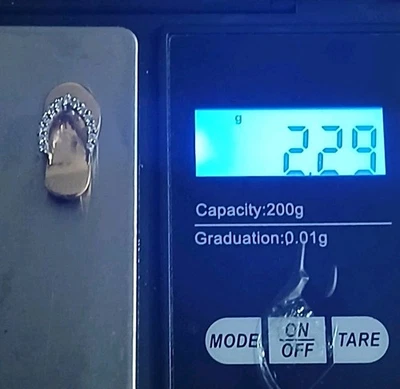 14k yellow gold sandal flip flop slipper diamond pendant charm 0.15 ctw - Image 1 of 4