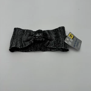 Ladies Black/White Ear Warmer Marled Knit - Picture 1 of 8