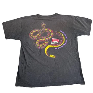 Vintage Marlboro Shirt XL Black 90s Snake Pass Pocket Tee Cig Promo Faded Rare - Picture 1 of 14