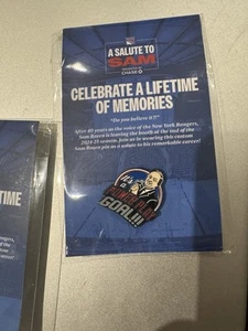 NY Rangers Sam Rosen Commemorative Retirement Enamel Pin MSG Employee Exclusive - Picture 1 of 1
