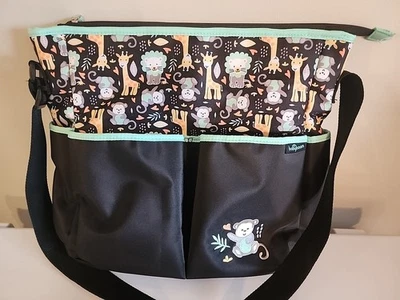 Baby Boom Diaper Bag Tote Giraffes, Monkey, Lion Print Brown w/ Changing Pad NEW - Image 1 of 4