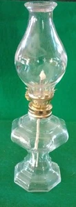 3 VINTAGE CRISA MINIATURE CLEAR GLASS OIL LAMP 6 3/4" TALL - Picture 1 of 1