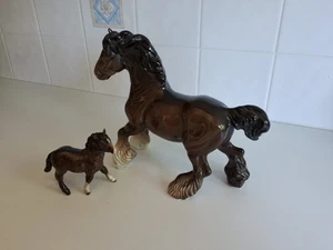 Beswick Shire Horse And Foal Vintage - Picture 1 of 9