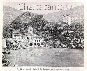 1892 Incisione BADIA SAN FRUTTUOSO CAMOGLI GENOVA Liguria - Imagen 1 de 1