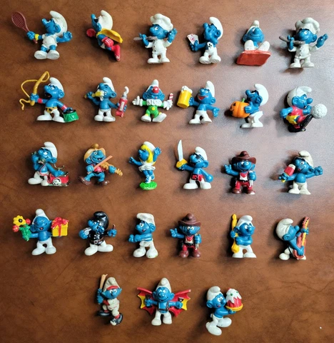 Vintage 70s/80s Smurfs Figures Lot 27 Peyo Schleich Cover