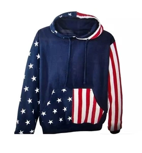 AMERICAN FLAG NAVY/RED HOODIE SWEATSHIRT SIZE SMALL-MEDIUM-LARGE-EXTRA LARGE - Picture 1 of 8