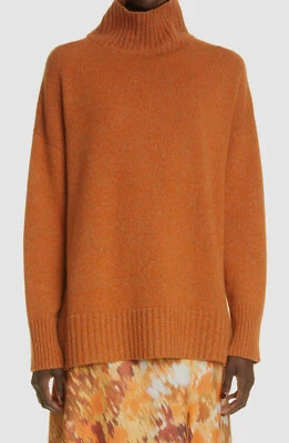 Suéter de cuello alto acanalado de cachemir naranja para mujer Lafayette 148 $999 talla L Foto 1 de 3
