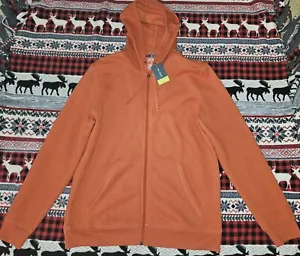Men's Medium Orange Tek Gear Ultrasoft Fleece Zip-Up Hoodie - Picture 1 of 5