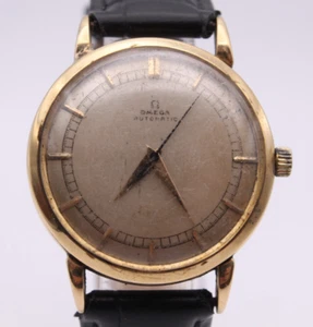 Reloj Automático Para Hombre Vintage c.1944 Omega Oro Amarillo Sólido 14k Parachoques c.351 - Imagen 1 de 11