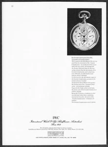 1981 IWC Grande Complication Pocket Watch photo International Watch Co. print ad - Picture 1 of 1