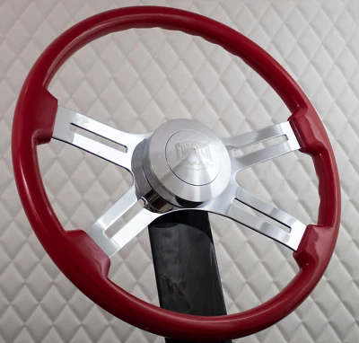(T06) 18» хром двойной классический руль красный деревянный Freightliner 2007 + - Изображение 1 из 4