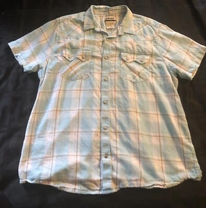 Ariat Retro Fit Pearl Snap Shirt Men's XL Multicolored Plaid Western Saw Tooth - Picture 1 of 6