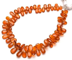 Natural Gem Orange Kyanite 7x5 to 9x6 mm Size Pear Shape Beads 9" Strand - Picture 1 of 2