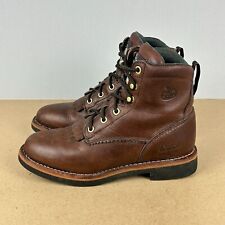 Georgia Boot 6" Lacer Leather Boots Womens 7 Brown Oil Resistant Lace Up