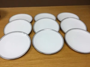 9 Noritake 5941 SILVER KEY 8 3/8” Salad Plates - Excellent - Picture 1 of 5