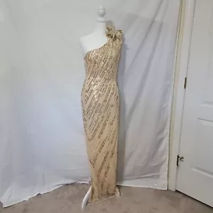 Mac Duggal Embellished Floral Detail One Shoulder Gown, 93739, Size 2, $175 - Picture 1 of 17